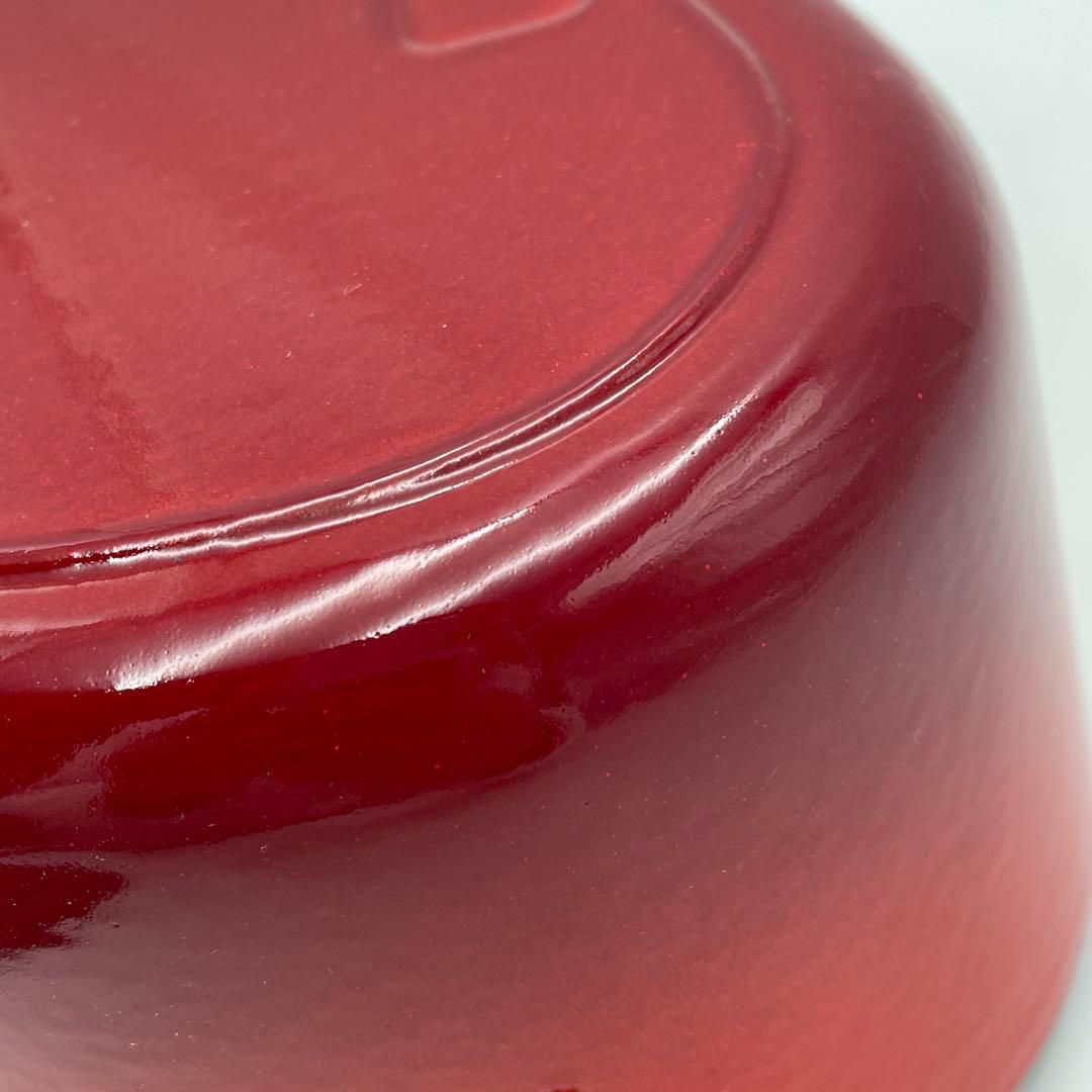 美品　ル・クルーゼ ココット・ダムール ハート型鍋 2.0L チェリーレッド