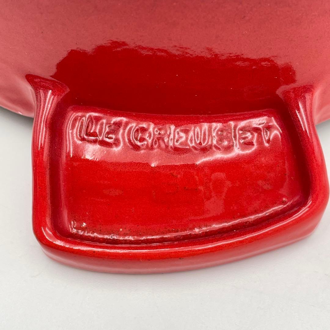 美品　ル・クルーゼ ココット・ダムール ハート型鍋 2.0L チェリーレッド