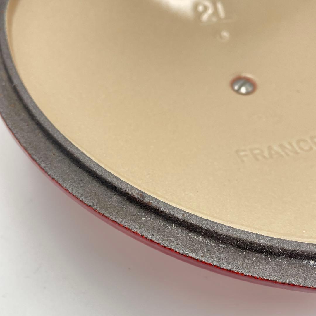 美品　ル・クルーゼ ココット・ダムール ハート型鍋 2.0L チェリーレッド