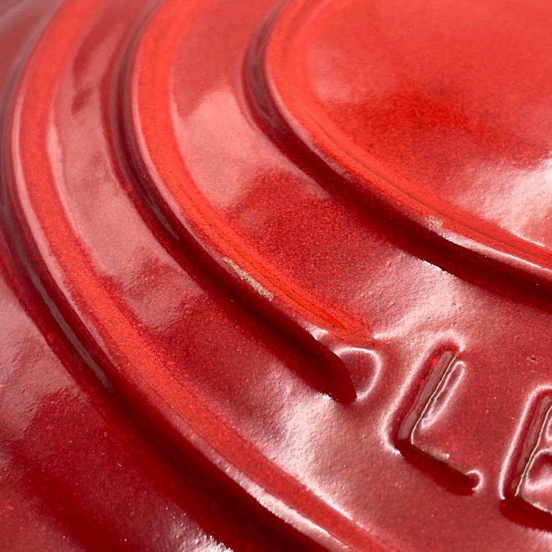 美品　ル・クルーゼ ココット・ダムール ハート型鍋 2.0L チェリーレッド