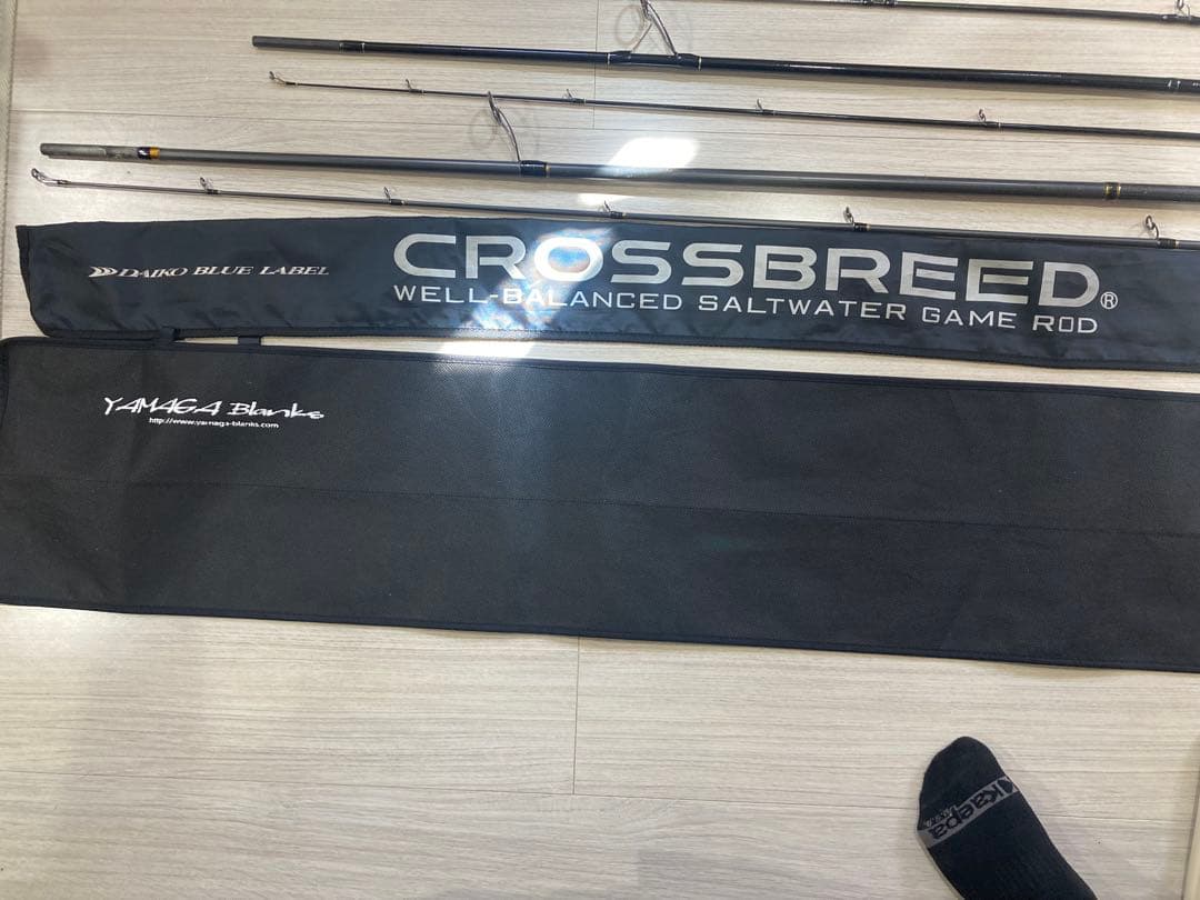 鏡*牙様 ショアジグ用ロッド3本セット（竿カバー、カラナビ、リール付き）