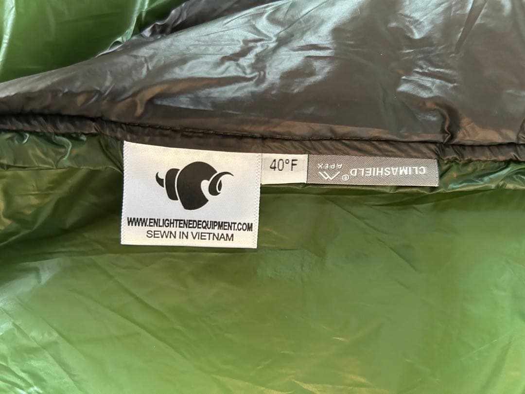 アウトドア寝具 Enlightened Equipment Revelation APEX 40