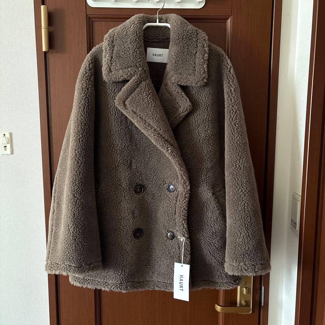 HAUNT ハウント ボアコート ダークベージュ 38 新品未使用タグ付き