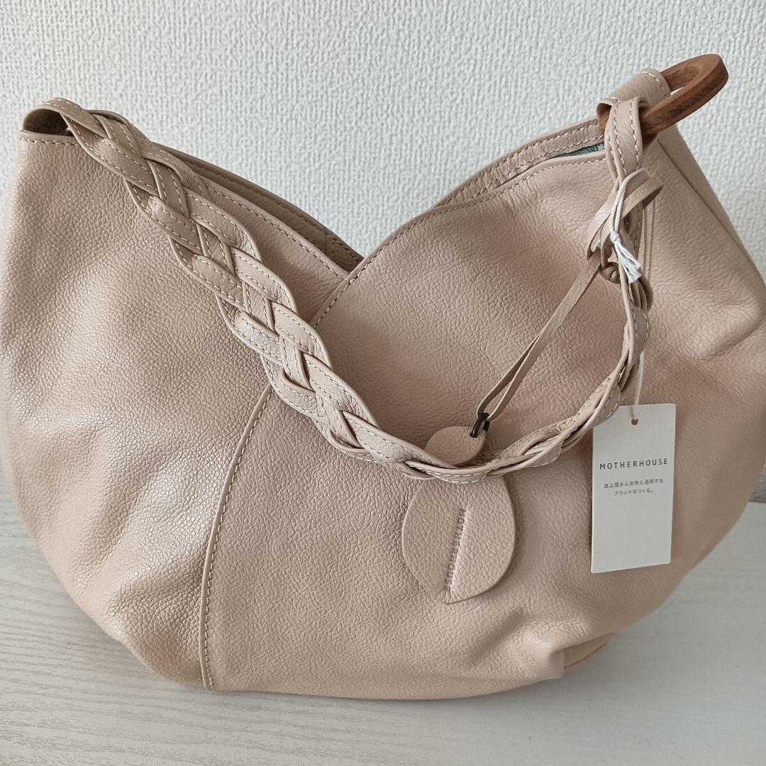 新品タグ付き　マザーハウス　 ワンショルダー　ハンドバッグ　ベージュ　花柄裏地