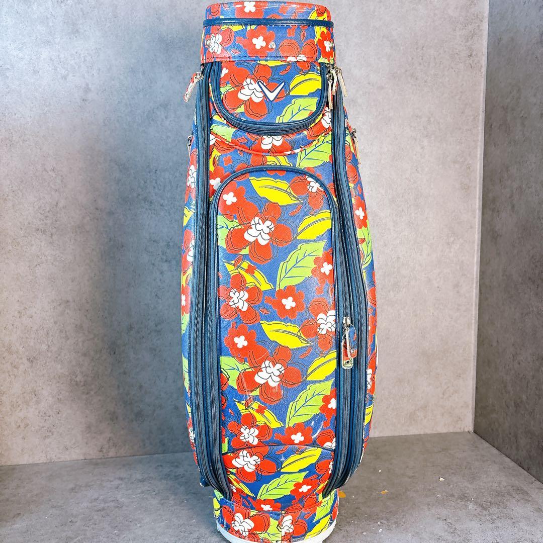 【希少】Callawayキャロウェイ　キャディバッグ　花柄　トロピカル　合成皮革
