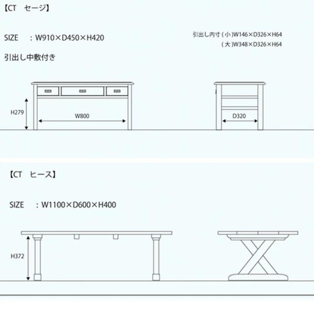 関家具mam・セージ　センターテーブル