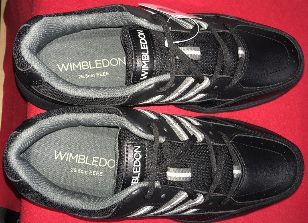 新品 2足 オールコート用 26.5cm テニスシューズ 4E 幅広 ブラック