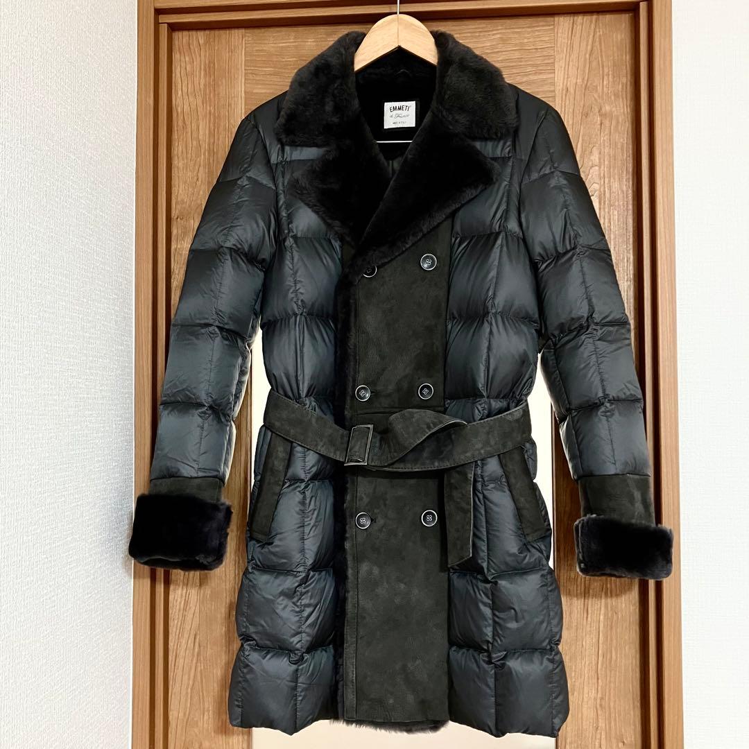 り*ょ様 美品 EMMETI エンメティ ダウンコート ムートン ダブル ベルト