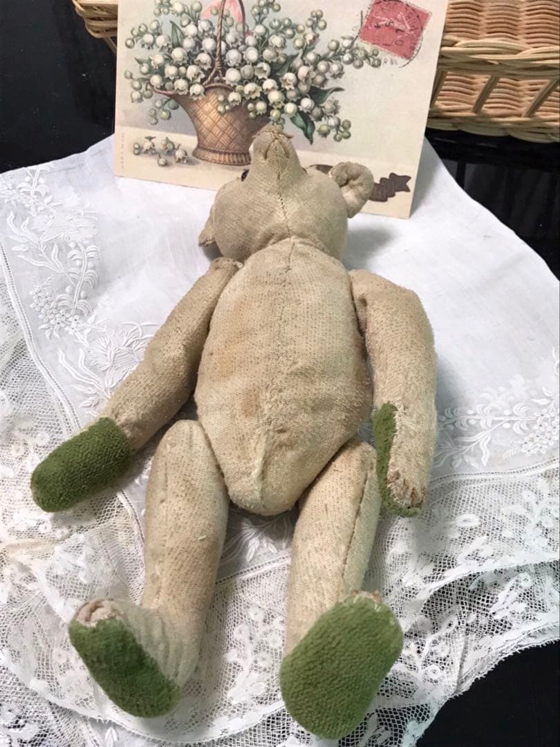 アンティーク　1900年代初頭　シュタイフ　ブーツボタンのテディベア