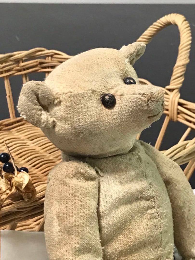 アンティーク　1900年代初頭　シュタイフ　ブーツボタンのテディベア