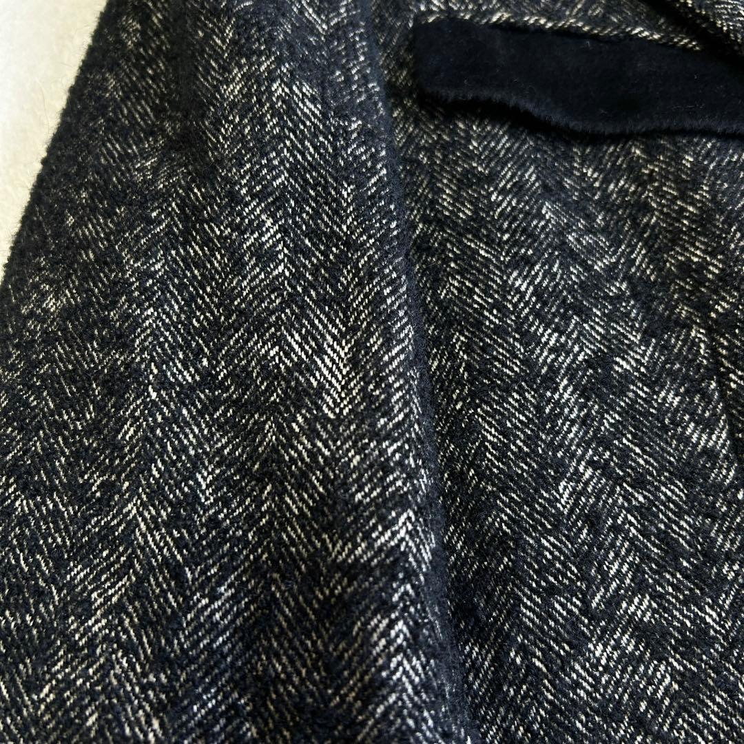 希少 美品 タケオキクチコレクション ツイードウール チェスターコートMアンゴラ