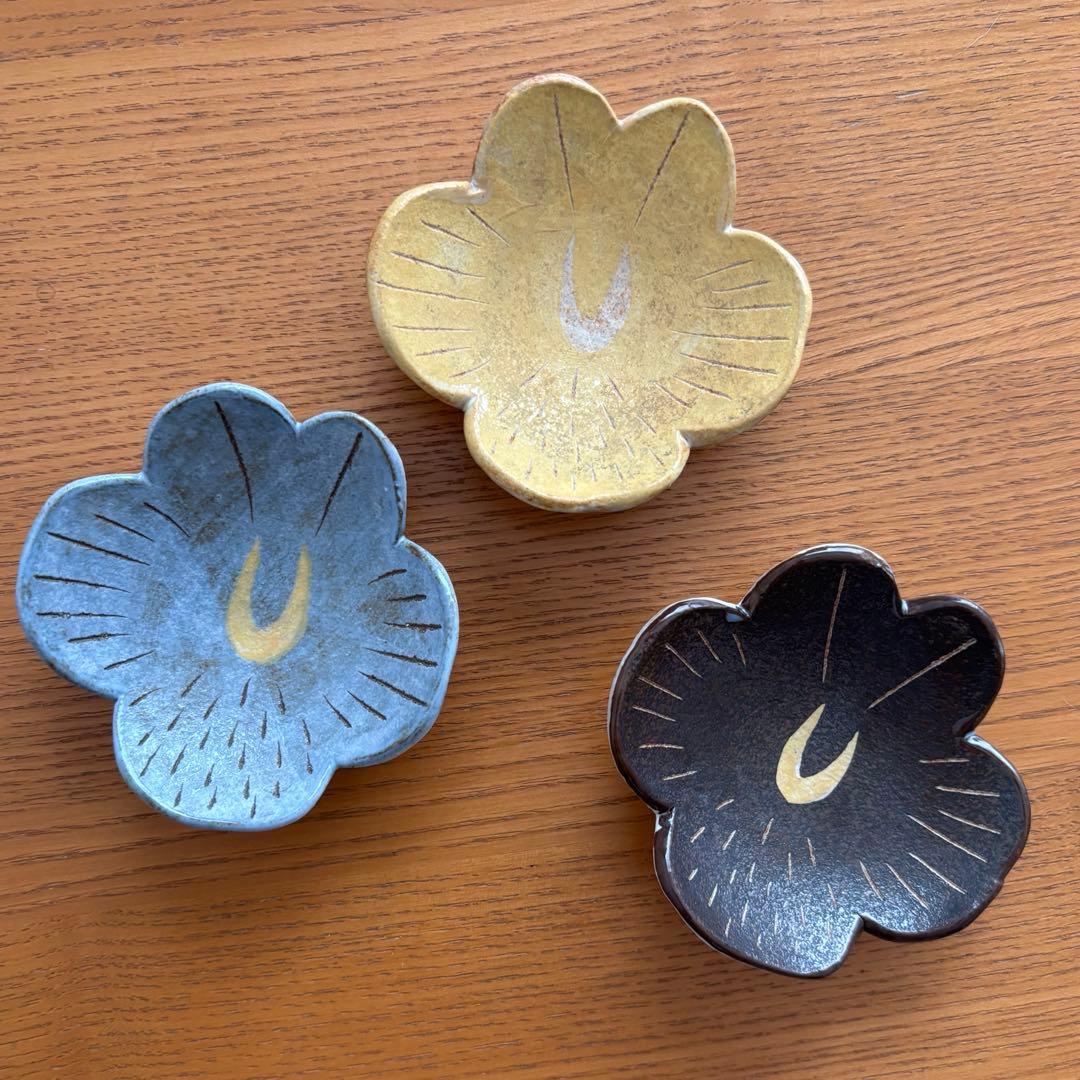 鹿児島睦 豆皿 ビオラ3色セット