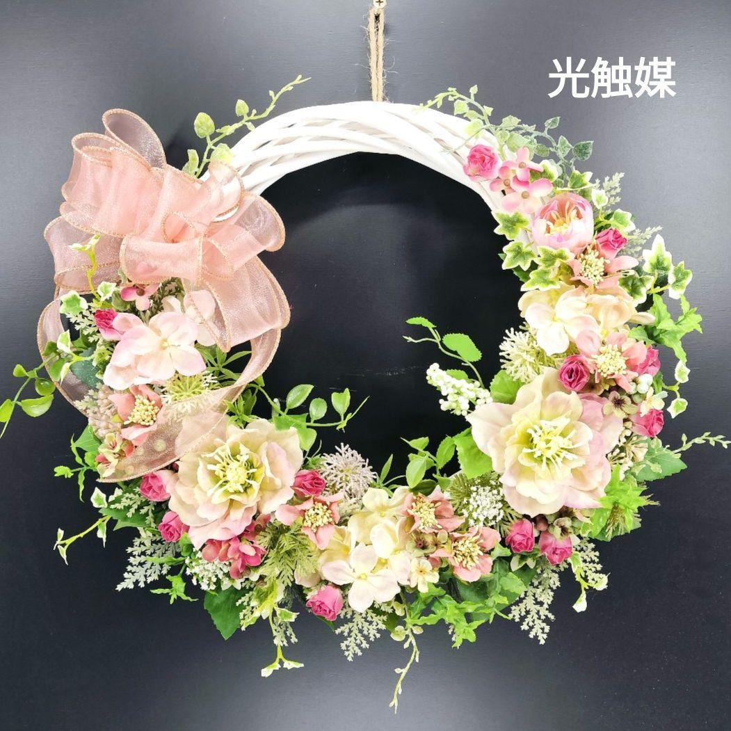 商品名【春陽】ゆきこ♥クリスマスローズのフラワーリース 春リース