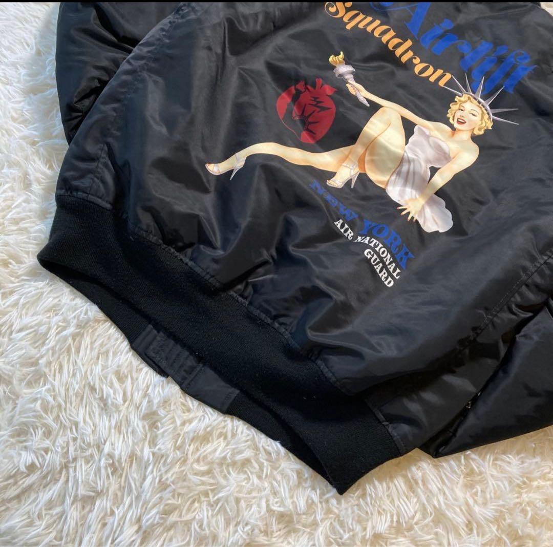 美品 AVIREX MA-1 ピンナップガールプリントフライトジャケット