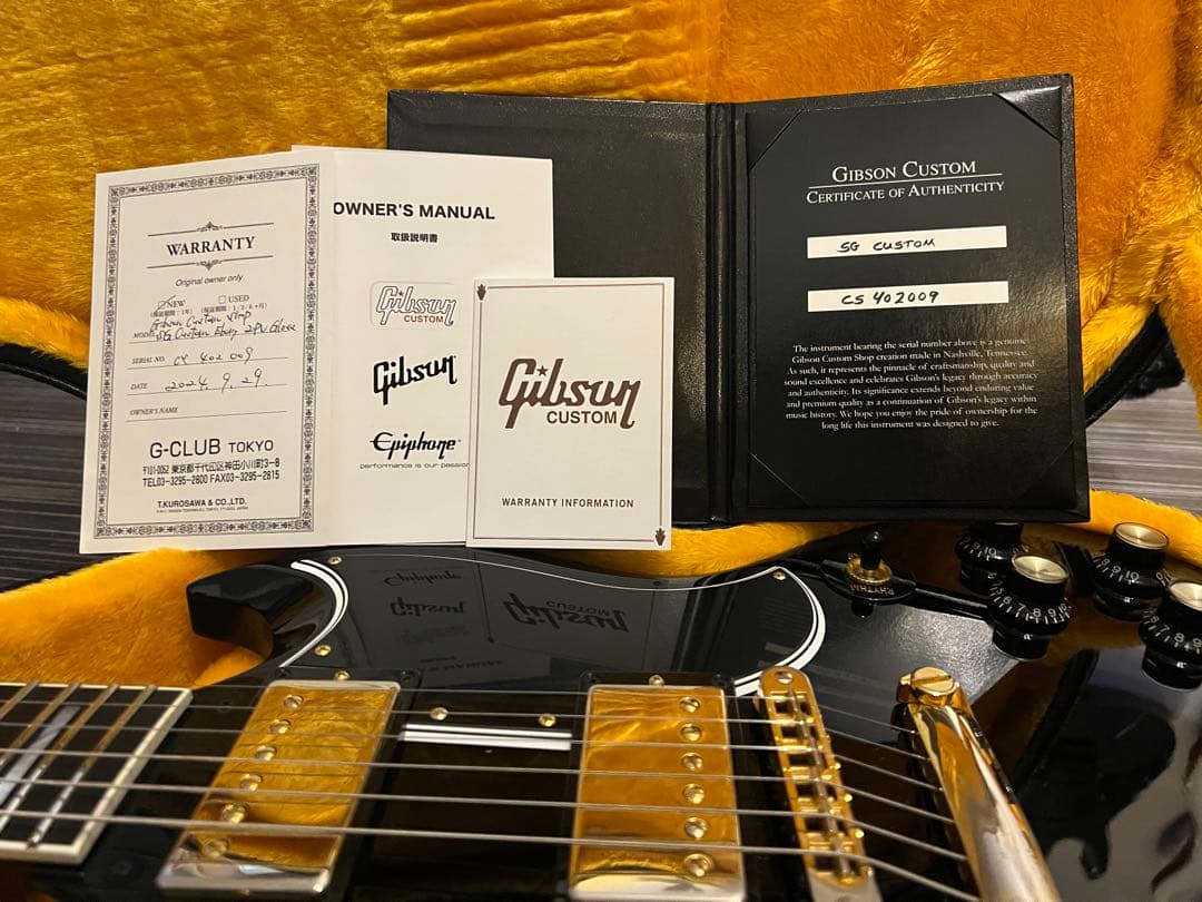ギター gibson custom shop SG custom ebony