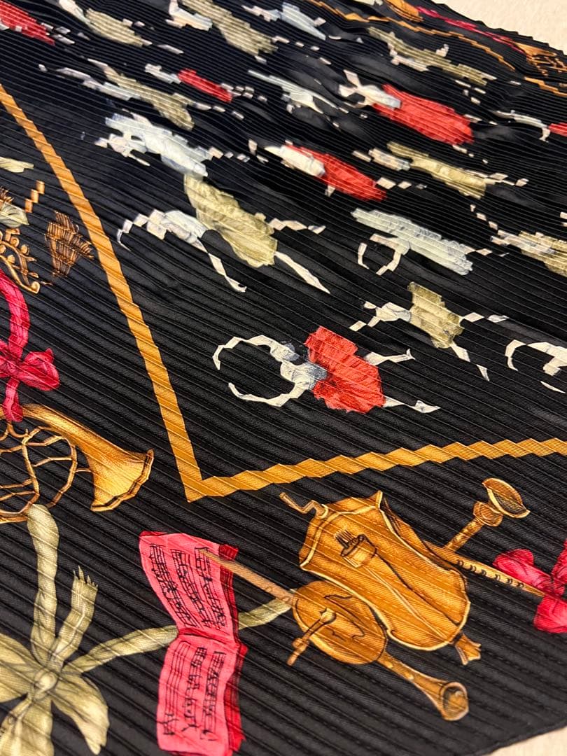 極美品 HERMES エルメス プリーツカレ90 黒 La Danceバレリーナ