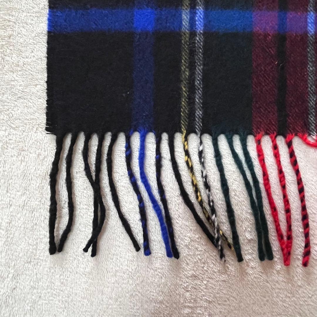 極美品✨ジョンストンズ カシミヤ大判ストール　ブラックスチュアート