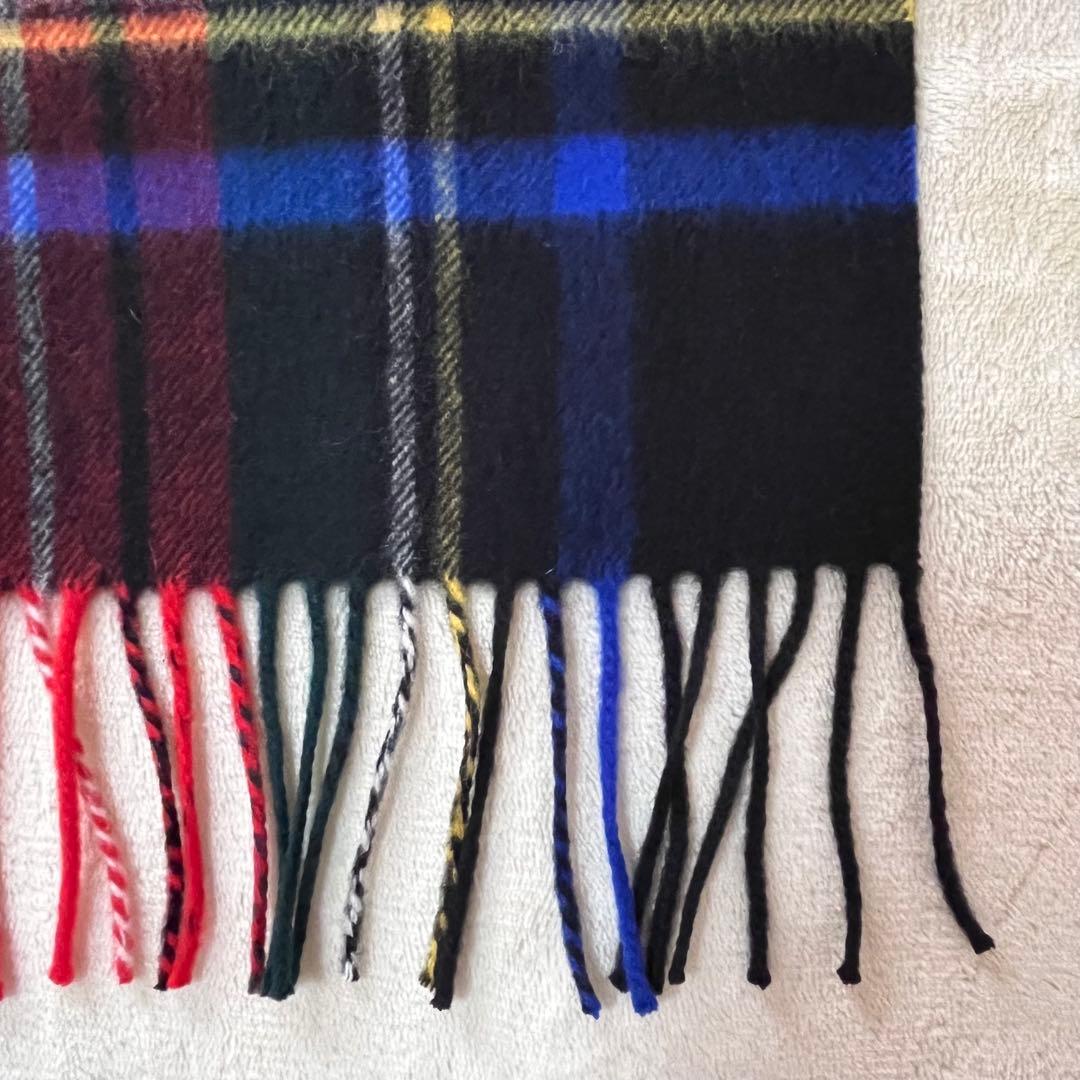 極美品✨ジョンストンズ カシミヤ大判ストール　ブラックスチュアート