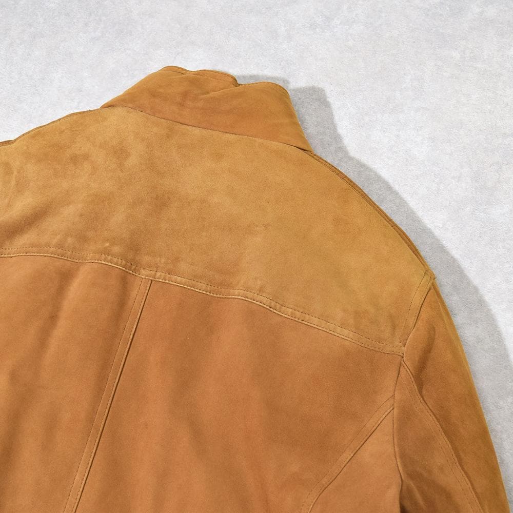 最高級 ブルックスブラザーズ 山羊革 スエード レザーダウンジャケット XL