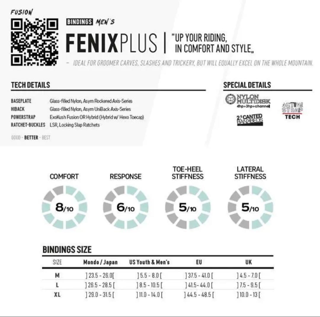 FLOW Fenix Plus ビンディング Mサイズ グレー