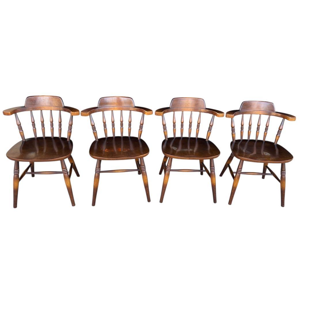 【希少美品】飛騨産業 キツツキマーク ウィンザーチェア レトロ　アンティーク①