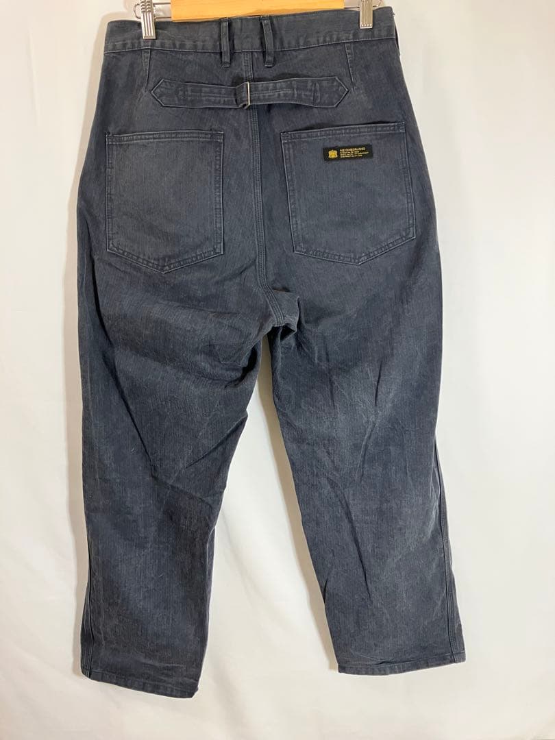 ネイバーフッド　コットン　ヘリンボーン　パンツ　ネイビー　S