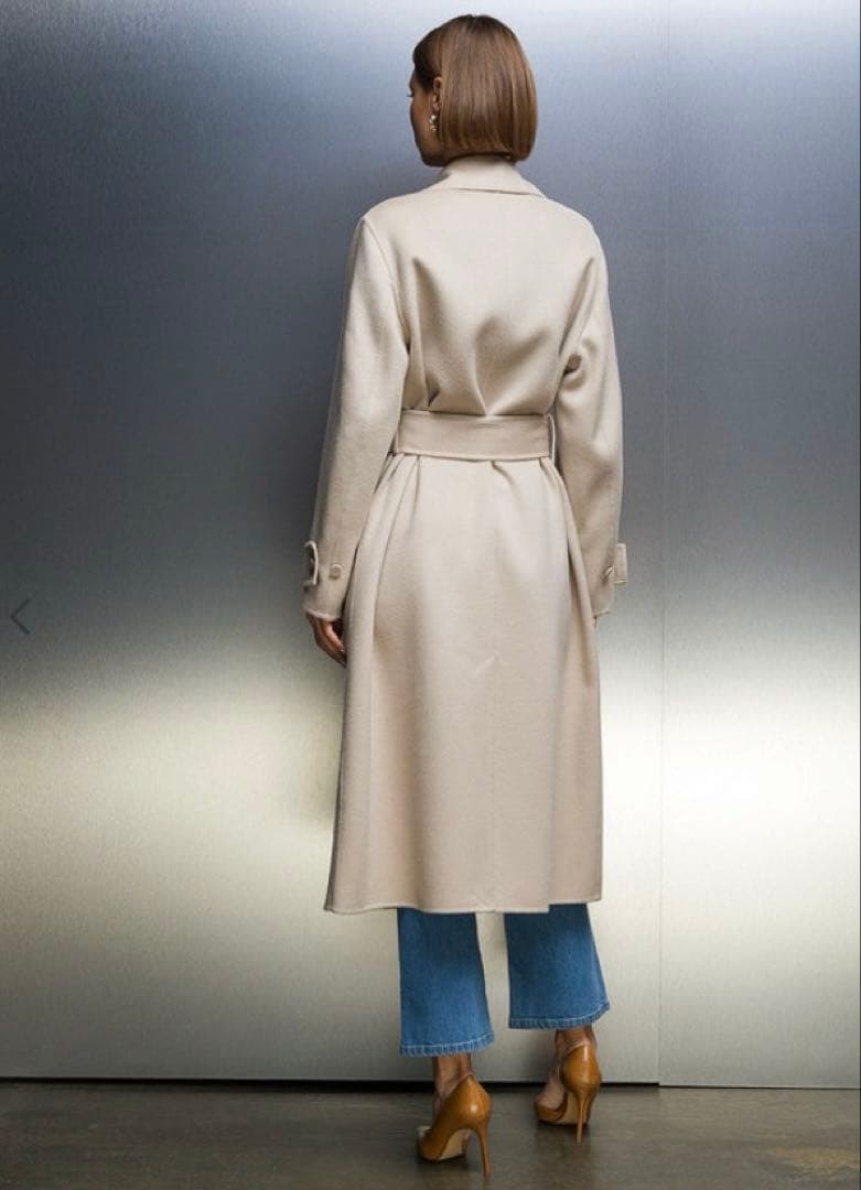 新品タグ付◇JOSEPH ダブルフェイスカシミヤコート38 シナモンカラー21