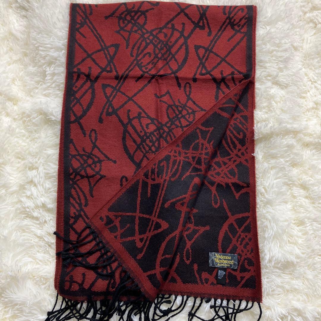 極美品 ヴィヴィアンウエストウッド リバーシブル マフラー イタリア製