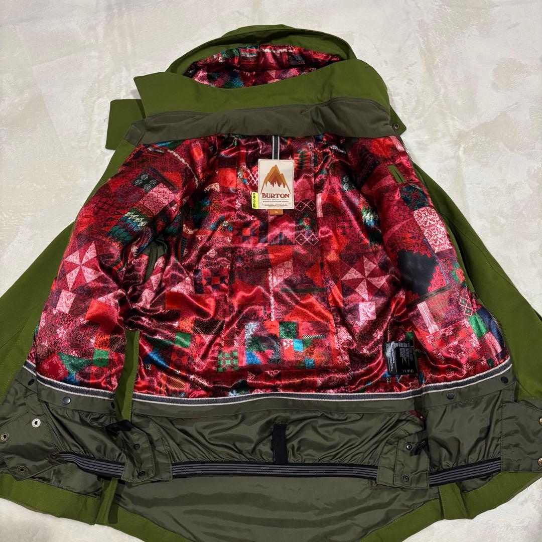 BURTONスノージャケットS カーキ DRYRIDE 防水スノボウェアバートン