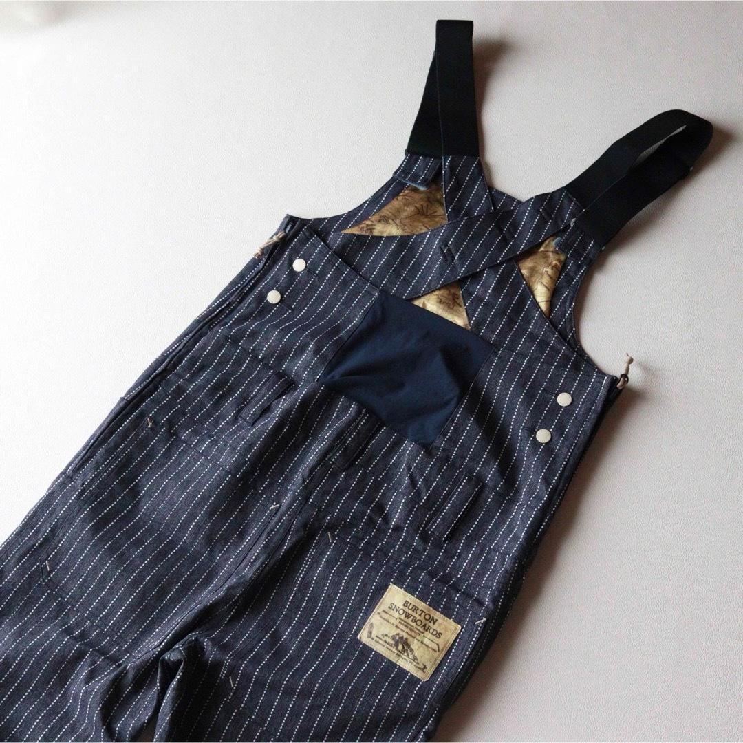 5462【美品】バートン ビブパンツ ストライプ　ポーチ付き　レディース