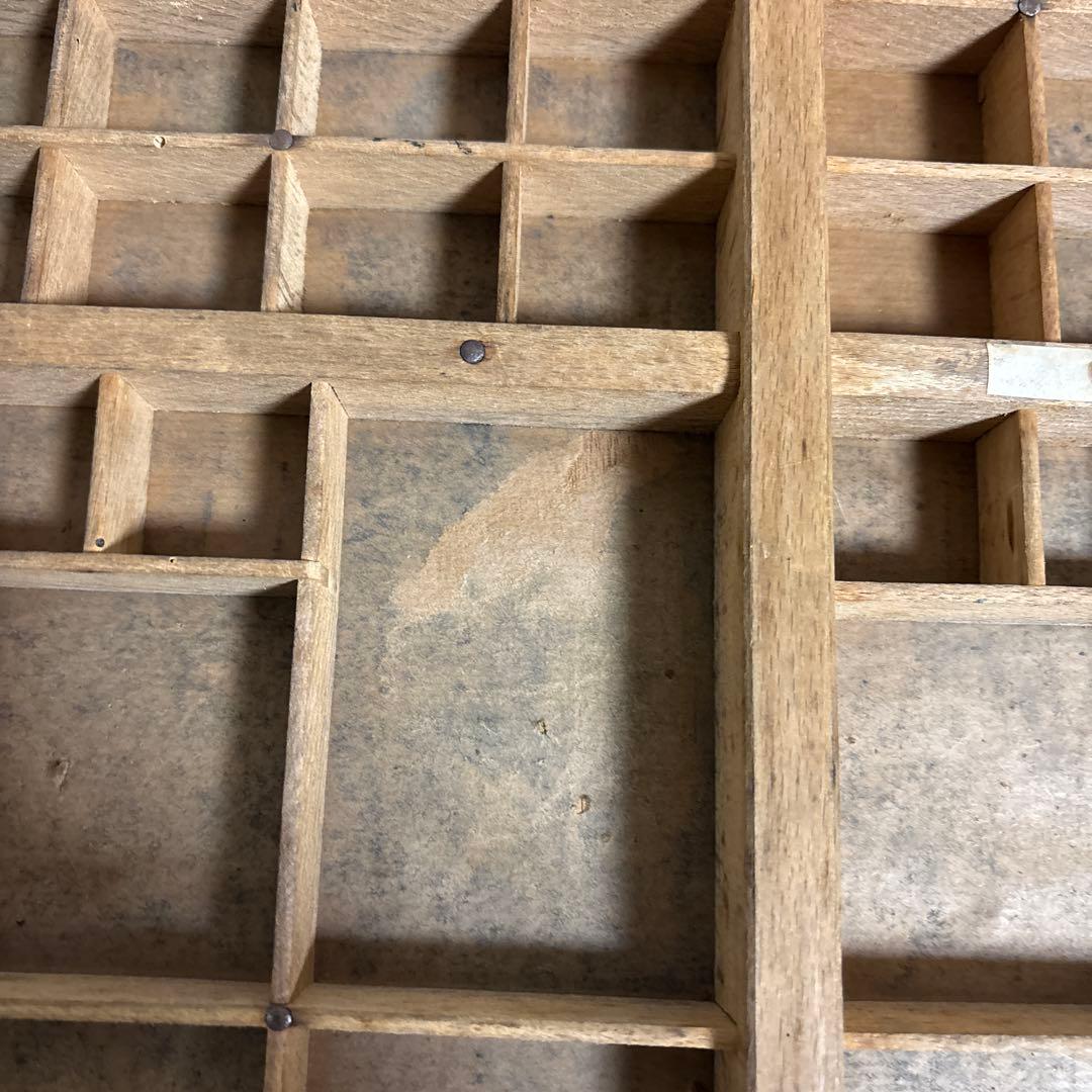 アンティーク　ビンテージ　海外　活版印刷　プリンター　トレイ　ディスプレイ棚