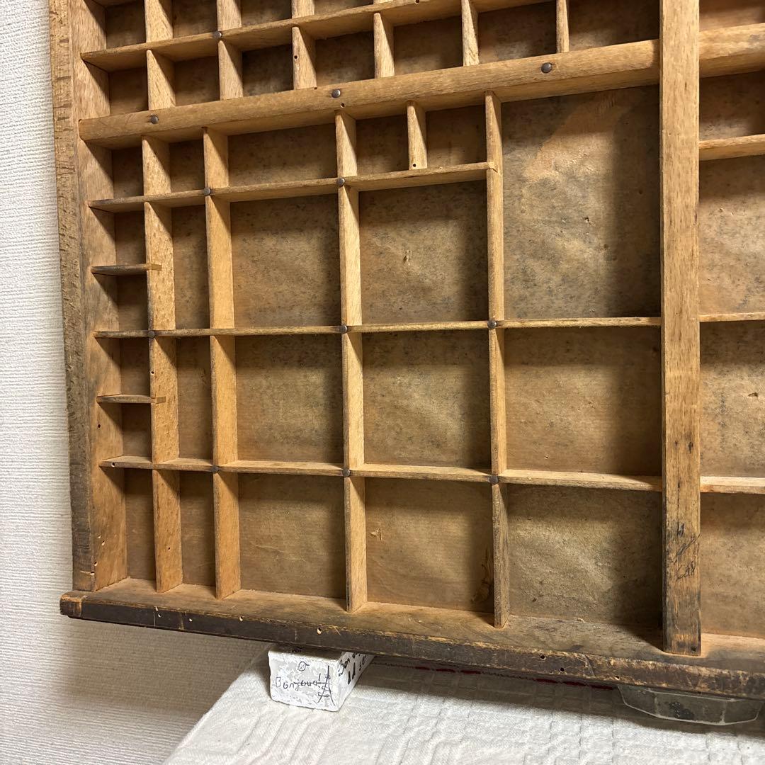 アンティーク　ビンテージ　海外　活版印刷　プリンター　トレイ　ディスプレイ棚