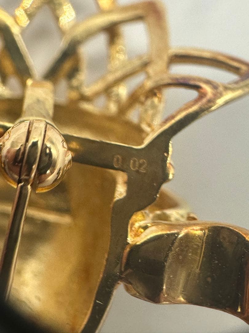 【K18】ブローチ ダイヤモンド0.02ct 約8g 貴金属