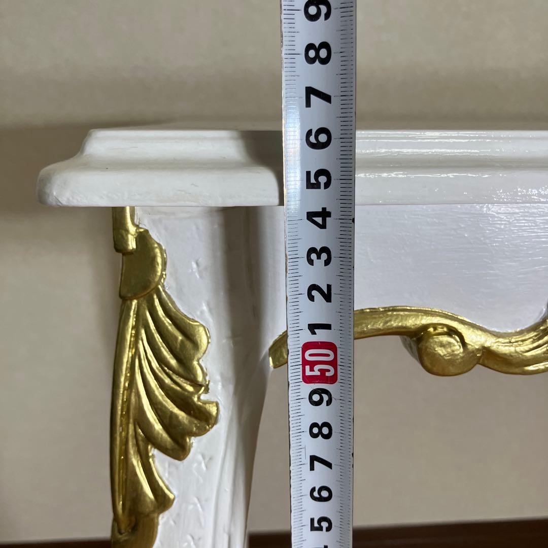 姫系　アンティーク風　猫足　ゴールドレリーフ　デスク　ロココ風