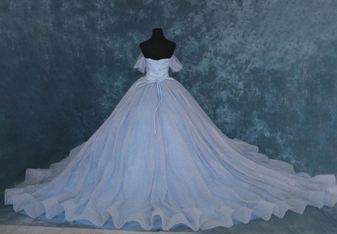 ウェディングドレス　カラードレス　ブルー　オクサーナムハ