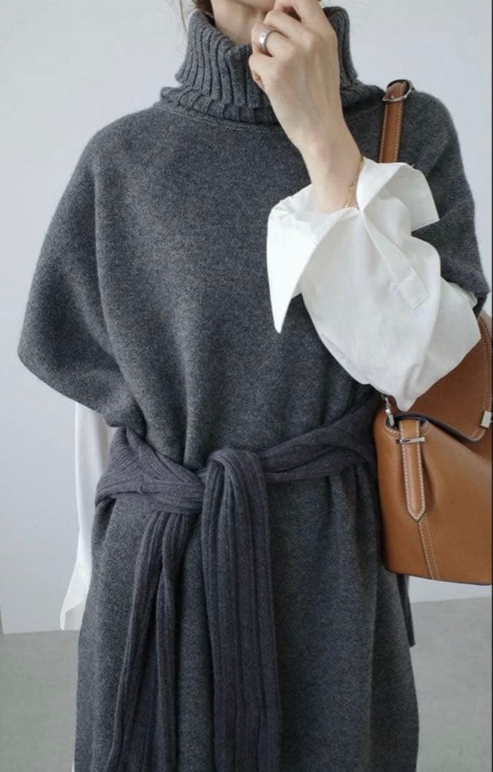 新品♡タグ付きNa.e Wool Poncho ウール ポンチョ gray