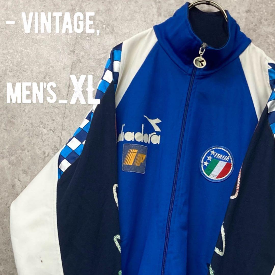 レア80s《ディアドラ》イタリア代表 刺繍トラックジャケット ジャージ