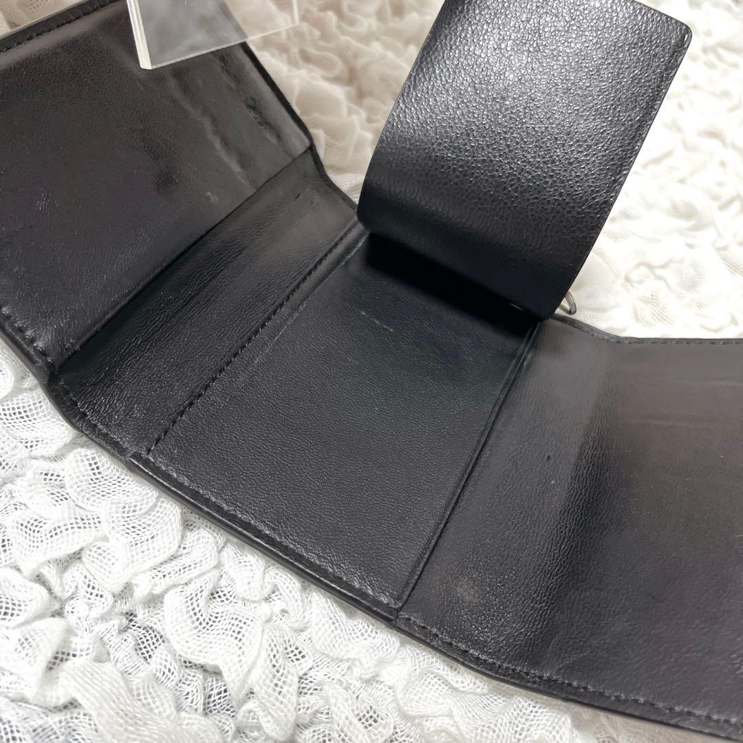 サンローラン 6連 キーケース キーフック ロゴ クロコ型押しレザー ブラック