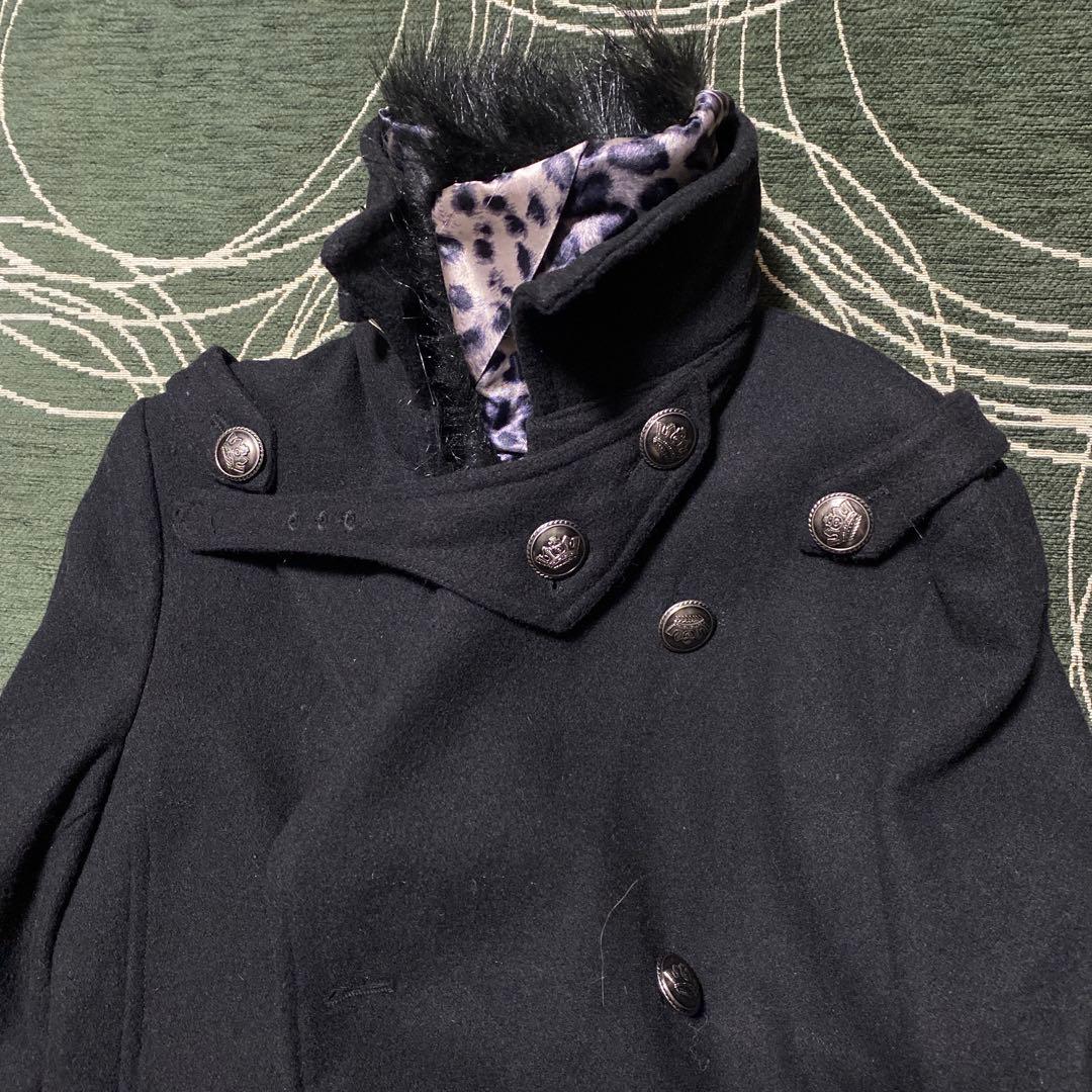 ジャケット・アウター Wild party 00s fur long coat leopard
