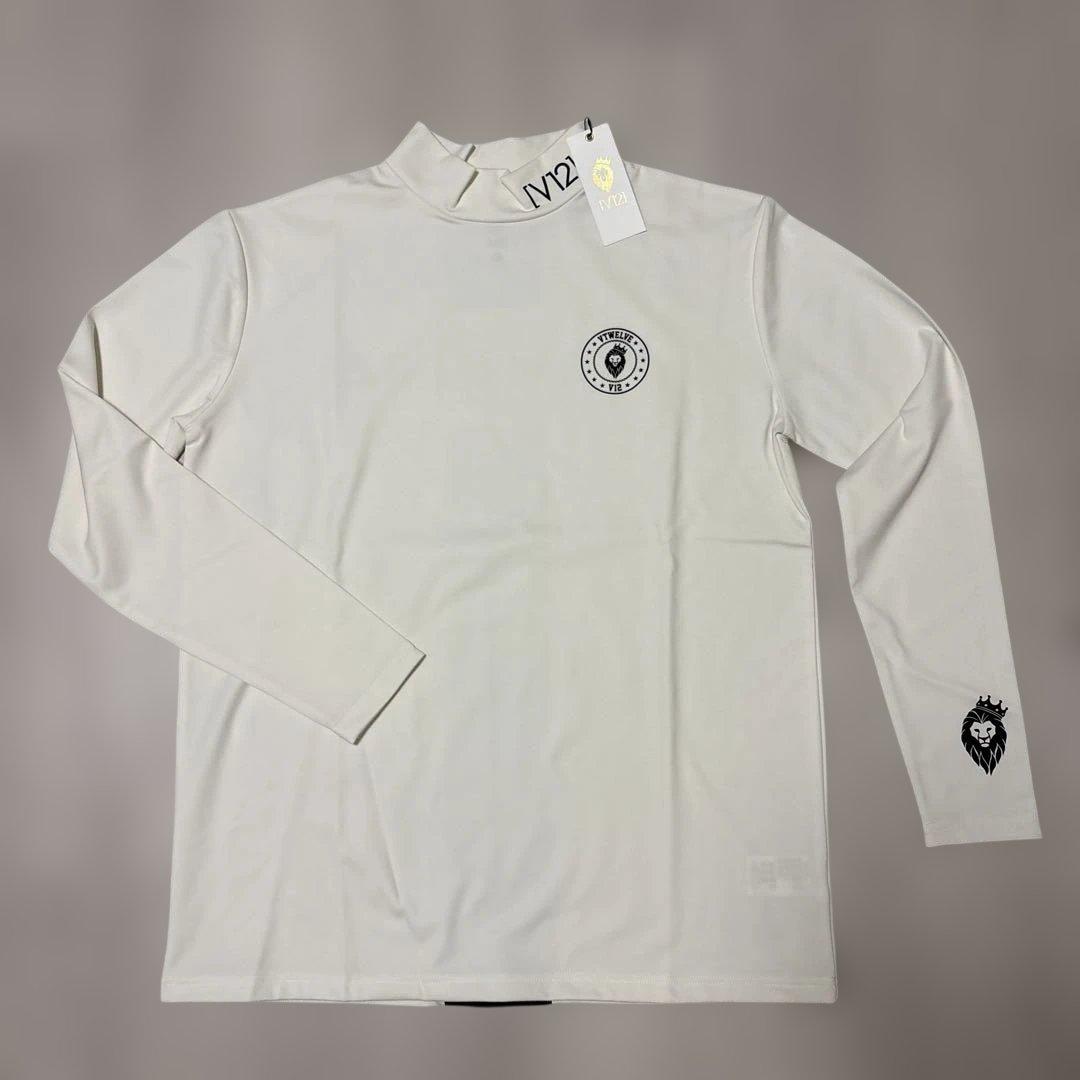 【新品】Vtwelve ホワイト ハイネック長袖シャツ