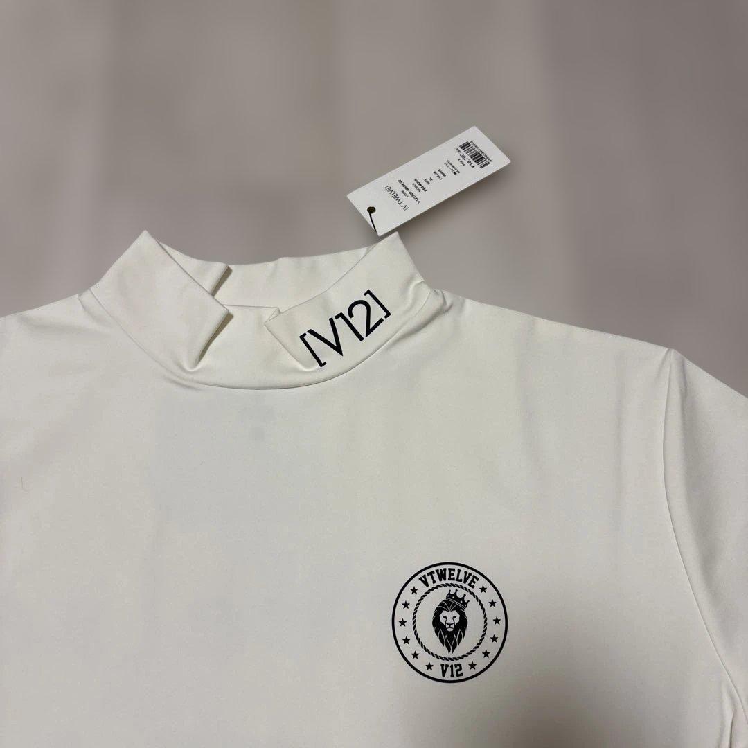 【新品】Vtwelve ホワイト ハイネック長袖シャツ