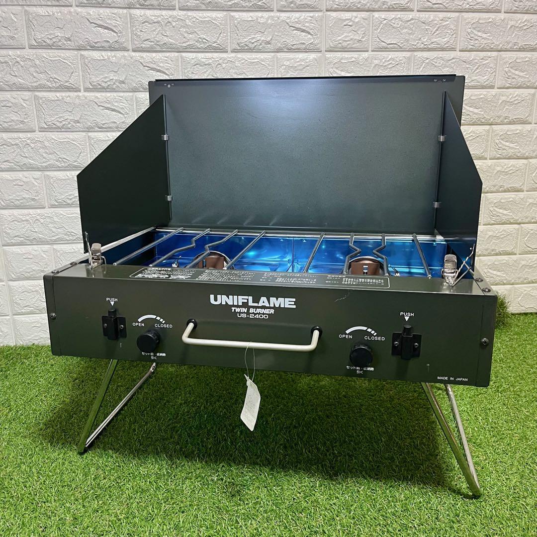 希少 未使用品 ユニフレーム ツインバーナーUS-2400 キャンプ アウトドア