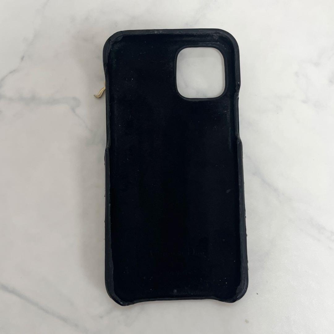 レディディオール iPhone13 カナージュ ロゴ金具 ケース レザー