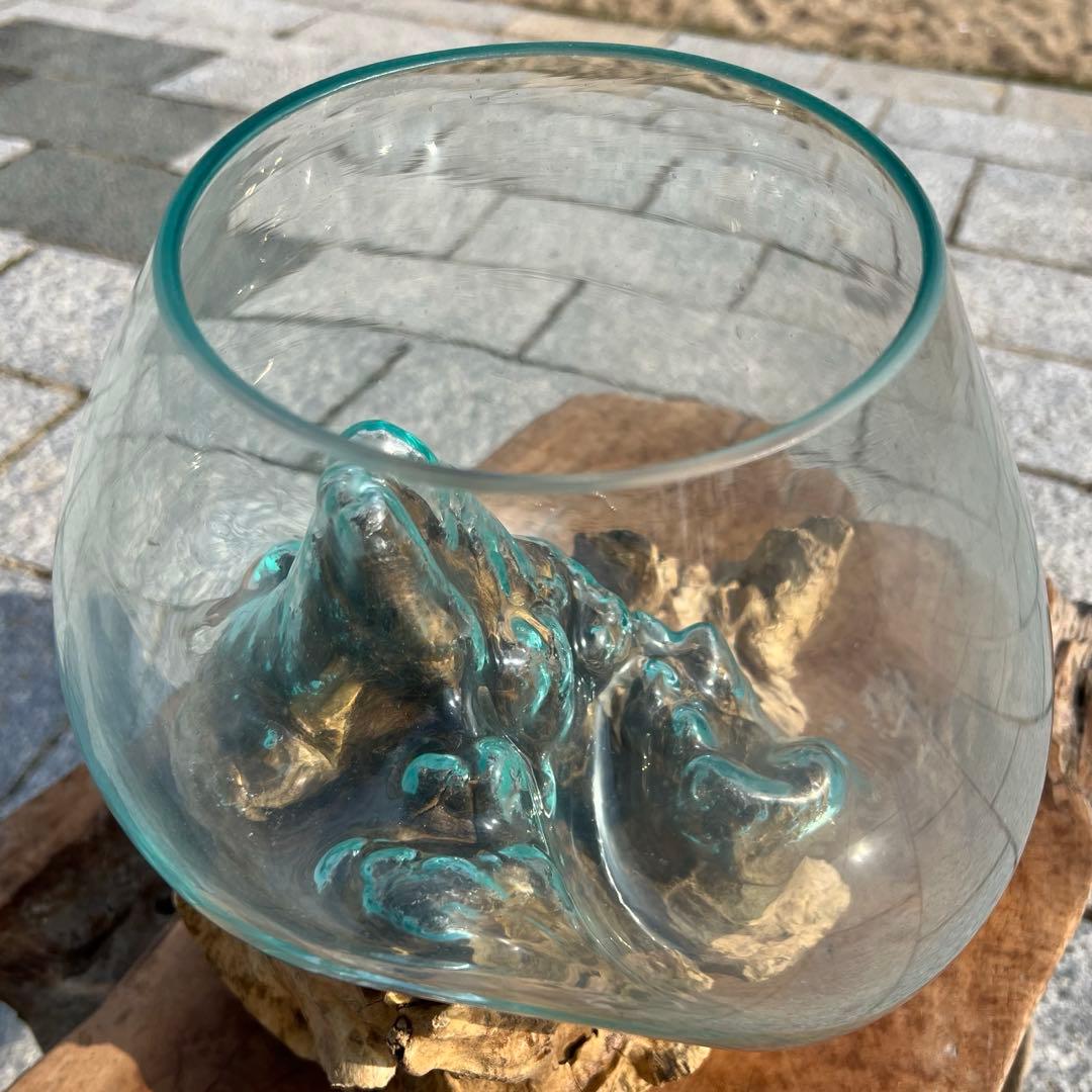 流木ガラス オブジェ特大C 花瓶 金魚鉢 ガーデニング テラリウム 観賞