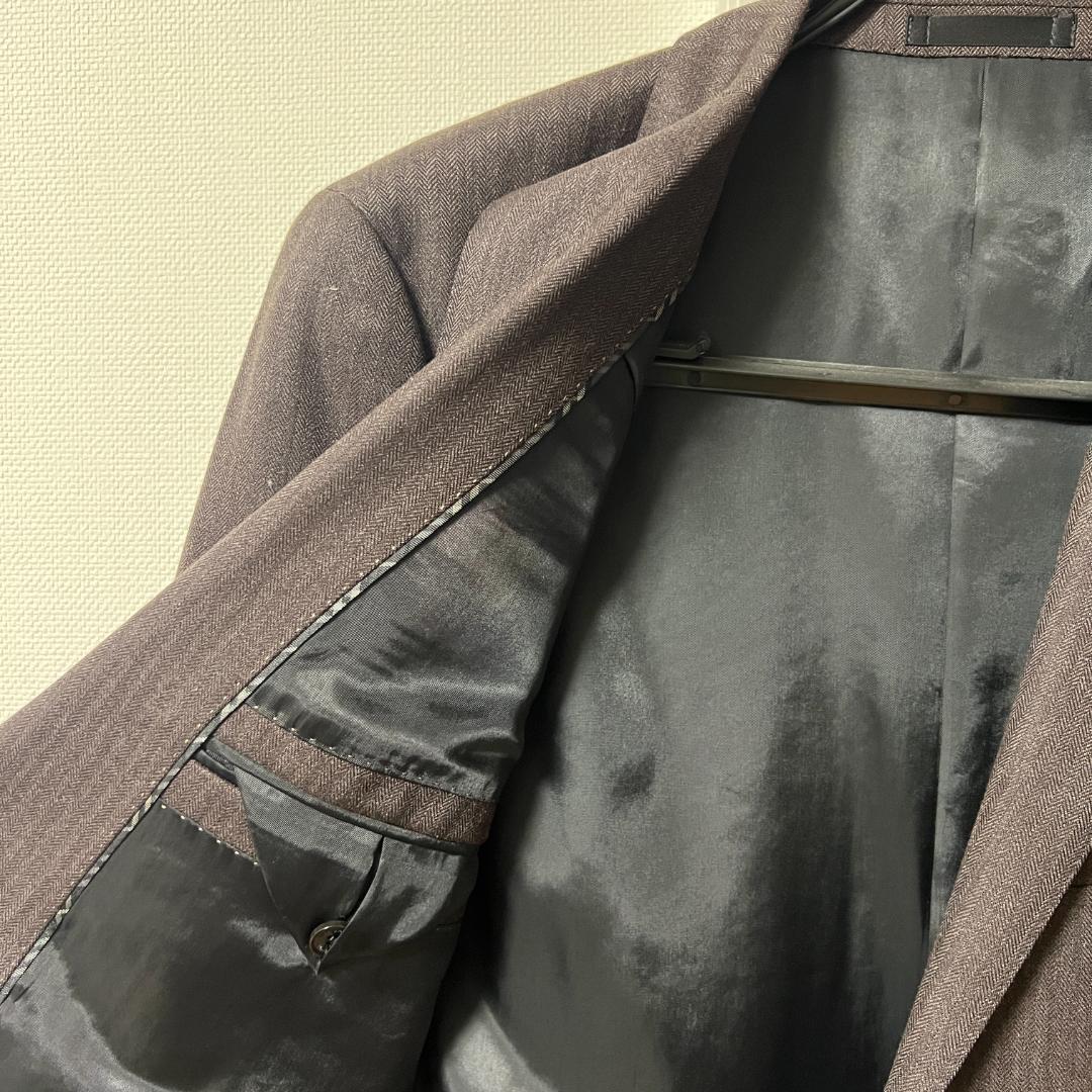 【新品・未使用】ジャケット茶色縦ストライプ（バーバリーブラックレーベル）