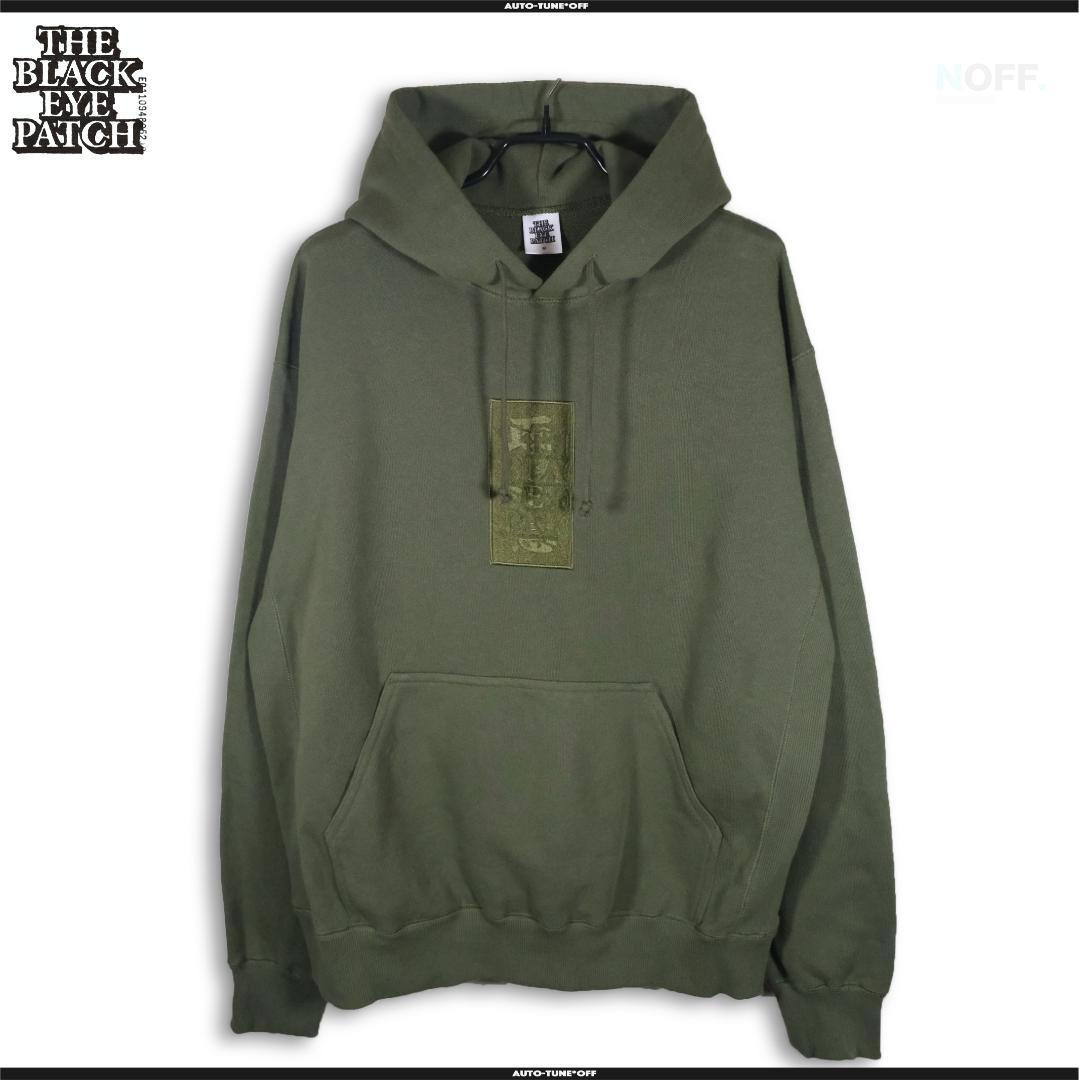 BLACK EYE PATCH 取扱注意 刺繍 パーカー OLIVE M
