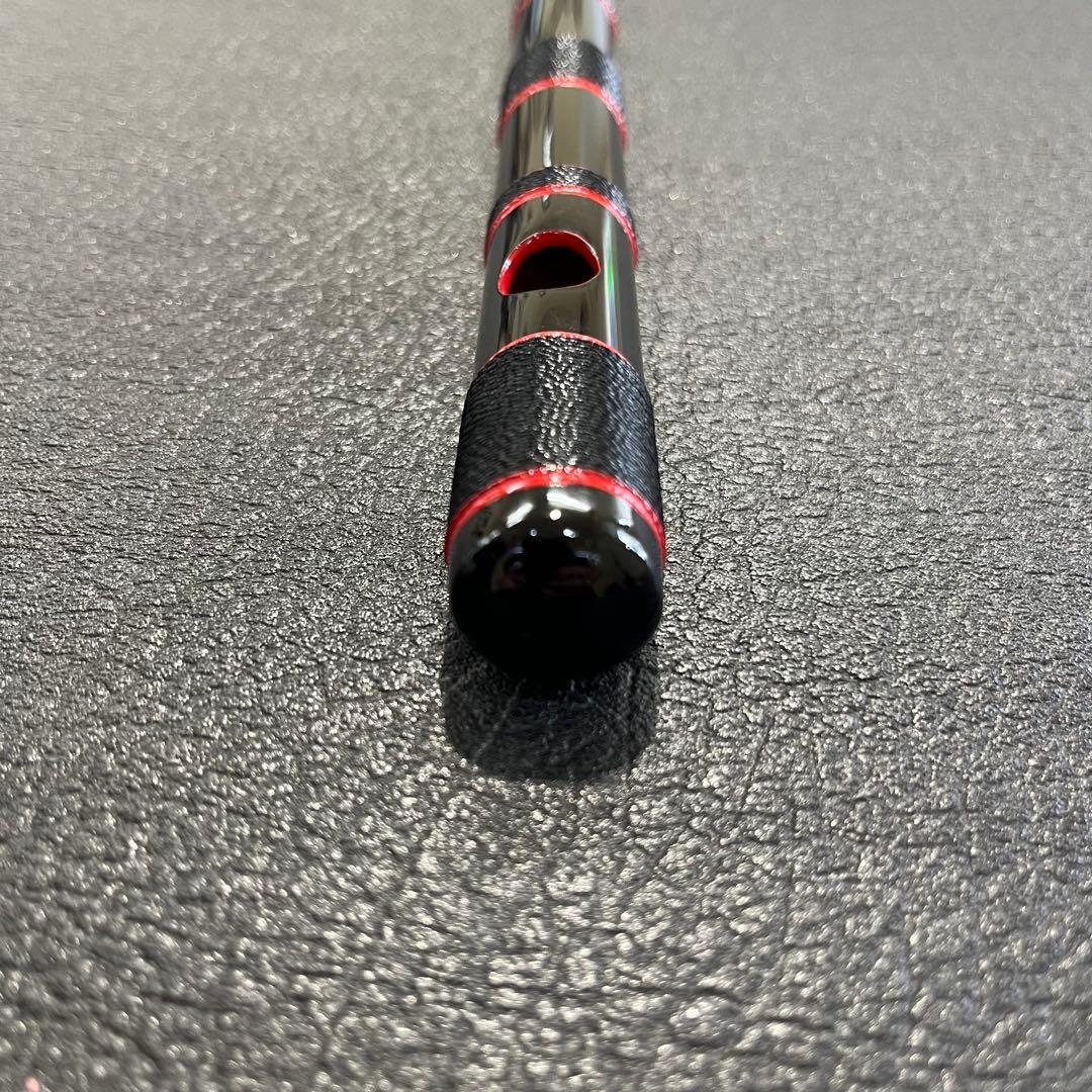 秋祭り！ 黒×黒糸×赤縁取り 篠笛 古典調 七孔六本調子 横笛 祭り お囃子