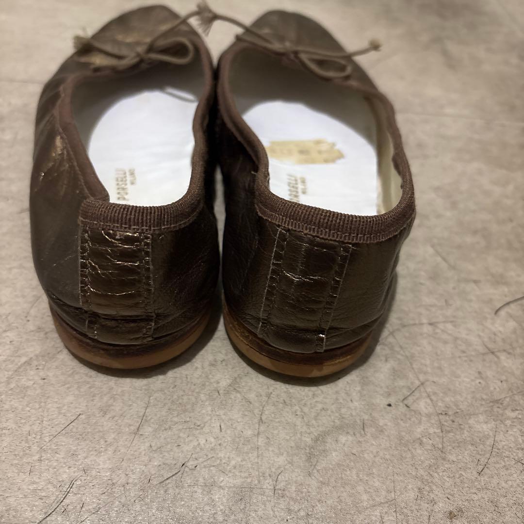 E. PORELLI ブロンズ バレエシューズ