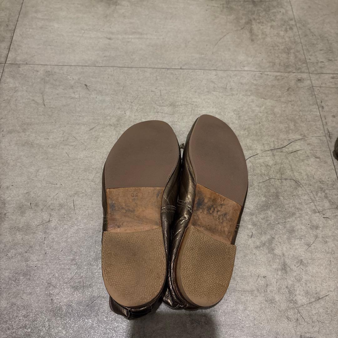 E. PORELLI ブロンズ バレエシューズ