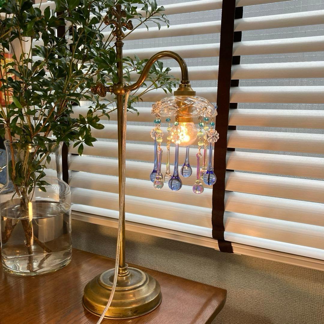 シャンデリア 1920年 フランス（青と虹）アンティーク オパールセント